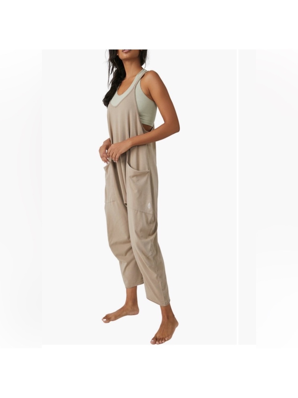 Free People Movement Hot Shot Onesie Size Women’s Medium Color Cream/Tan - Picture 2 of 14